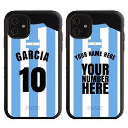 
Personalized Argentina Soccer Jersey Case for iPhone 11 – Hybrid – (Black Case, Black Silicone)