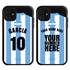 Personalized Argentina Soccer Jersey Case for iPhone 11 – Hybrid – (Black Case, Black Silicone)
