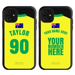 
Personalized Australia Soccer Jersey Case for iPhone 11 – Hybrid – (Black Case, Black Silicone)