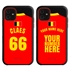 Personalized Belgium Soccer Jersey Case for iPhone 11 – Hybrid – (Black Case, Red Silicone)
