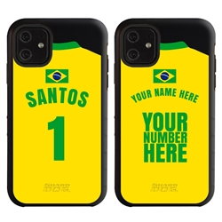 
Personalized Brazil Soccer Jersey Case for iPhone 11 – Hybrid – (Black Case, Black Silicone)