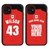 Personalized Canada Soccer Jersey Case for iPhone 11 – Hybrid – (Black Case, Red Silicone)

