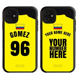 
Personalized Colombia Soccer Jersey Case for iPhone 11 – Hybrid – (Black Case, Black Silicone)