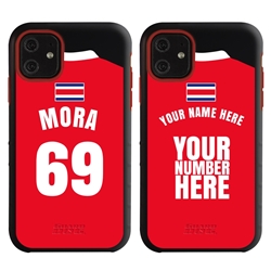 
Personalized Costa Rica Soccer Jersey Case for iPhone 11 – Hybrid – (Black Case, Red Silicone)