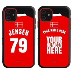 
Personalized Denmark Soccer Jersey Case for iPhone 11 – Hybrid – (Black Case, Red Silicone)