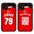 Personalized Denmark Soccer Jersey Case for iPhone 11 – Hybrid – (Black Case, Red Silicone)
