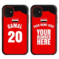 
Personalized Egypt Soccer Jersey Case for iPhone 11 – Hybrid – (Black Case, Red Silicone)