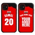 Personalized Egypt Soccer Jersey Case for iPhone 11 – Hybrid – (Black Case, Red Silicone)
