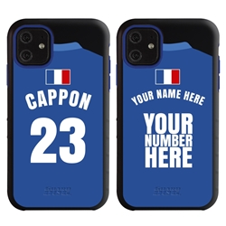 
Personalized France Soccer Jersey Case for iPhone 11 – Hybrid – (Black Case, Blue Silicone)