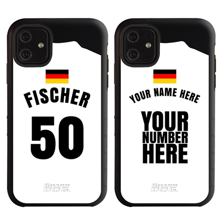 Personalized Germany Soccer Jersey Case for iPhone 11 – Hybrid – (Black Case, Black Silicone)
