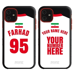 
Personalized Iran Soccer Jersey Case for iPhone 11 – Hybrid – (Black Case, Red Silicone)