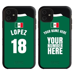 
Personalized Mexico Soccer Jersey Case for iPhone 11 – Hybrid – (Black Case, Black Silicone)