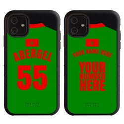 
Personalized Morocco Soccer Jersey Case for iPhone 11 – Hybrid – (Black Case, Black Silicone)