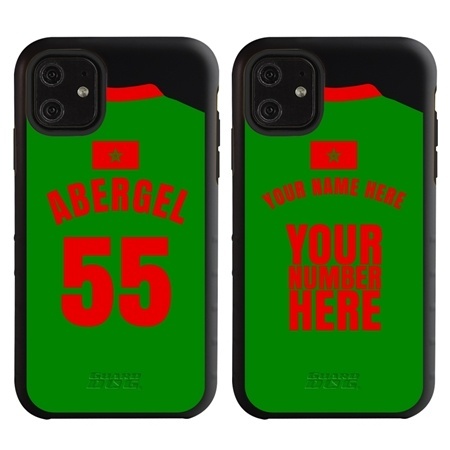 Personalized Morocco Soccer Jersey Case for iPhone 11 – Hybrid – (Black Case, Black Silicone)
