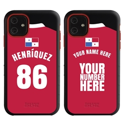 
Personalized Panama Soccer Jersey Case for iPhone 11 – Hybrid – (Black Case, Red Silicone)