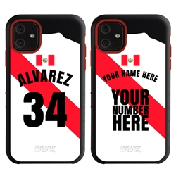 
Personalized Peru Soccer Jersey Case for iPhone 11 – Hybrid – (Black Case, Red Silicone)