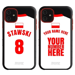 
Personalized Poland Soccer Jersey Case for iPhone 11 – Hybrid – (Black Case, Red Silicone)