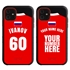 Personalized Russia Soccer Jersey Case for iPhone 11 – Hybrid – (Black Case, Red Silicone)
