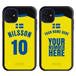 
Personalized Sweden Soccer Jersey Case for iPhone 11 – Hybrid – (Black Case, Blue Silicone)