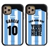 Personalized Argentina Soccer Jersey Case for iPhone 11 Pro – Hybrid – (Black Case, Black Silicone)
