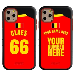 
Personalized Belgium Soccer Jersey Case for iPhone 11 Pro – Hybrid – (Black Case, Red Silicone)
