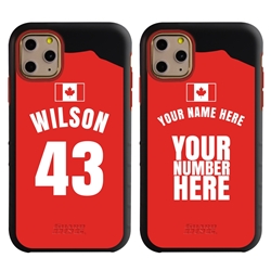 
Personalized Canada Soccer Jersey Case for iPhone 11 Pro – Hybrid – (Black Case, Red Silicone)