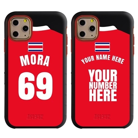 Personalized Costa Rica Soccer Jersey Case for iPhone 11 Pro – Hybrid – (Black Case, Red Silicone)
