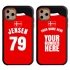 Personalized Denmark Soccer Jersey Case for iPhone 11 Pro – Hybrid – (Black Case, Red Silicone)
