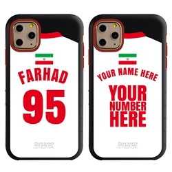 
Personalized Iran Soccer Jersey Case for iPhone 11 Pro – Hybrid – (Black Case, Red Silicone)