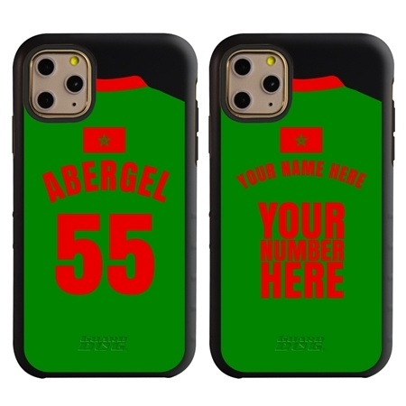 Personalized Morocco Soccer Jersey Case for iPhone 11 Pro – Hybrid – (Black Case, Black Silicone)
