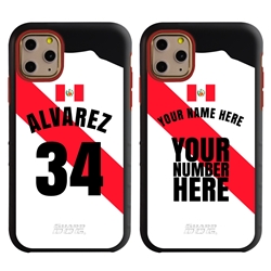 
Personalized Peru Soccer Jersey Case for iPhone 11 Pro – Hybrid – (Black Case, Red Silicone)