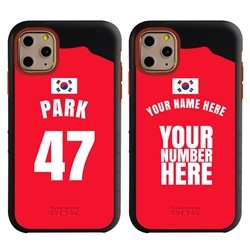 
Personalized South Korea Soccer Jersey Case for iPhone 11 Pro – Hybrid – (Black Case, Red Silicone)