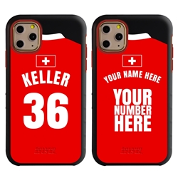 
Personalized Switzerland Soccer Jersey Case for iPhone 11 Pro – Hybrid – (Black Case, Red Silicone)