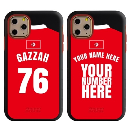 Personalized Tunisia Soccer Jersey Case for iPhone 11 Pro – Hybrid – (Black Case, Red Silicone)
