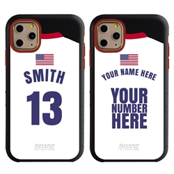 
Personalized USA Soccer Jersey Case for iPhone 11 Pro – Hybrid – (Black Case, Red Silicone)