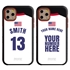 Personalized USA Soccer Jersey Case for iPhone 11 Pro – Hybrid – (Black Case, Red Silicone)
