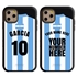 Personalized Argentina Soccer Jersey Case for iPhone 11 Pro Max – Hybrid – (Black Case, Black Silicone)
