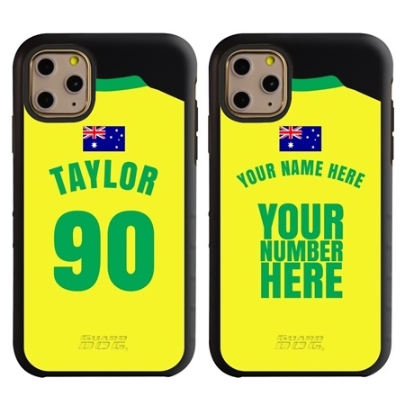 Personalized Australia Soccer Jersey Case for iPhone 11 Pro Max – Hybrid – (Black Case, Black Silicone)
