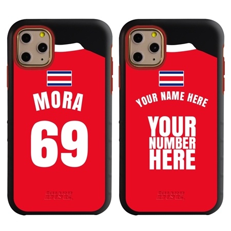 Personalized Costa Rica Soccer Jersey Case for iPhone 11 Pro Max – Hybrid – (Black Case, Red Silicone)
