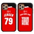 Personalized Denmark Soccer Jersey Case for iPhone 11 Pro Max – Hybrid – (Black Case, Red Silicone)
