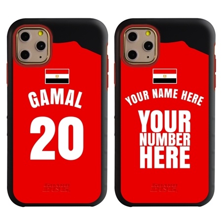 Personalized Egypt Soccer Jersey Case for iPhone 11 Pro Max – Hybrid – (Black Case, Red Silicone)
