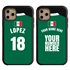 Personalized Mexico Soccer Jersey Case for iPhone 11 Pro Max – Hybrid – (Black Case, Black Silicone)
