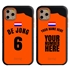 Personalized Netherlands Soccer Jersey Case for iPhone 11 Pro Max – Hybrid – (Black Case, Orange Silicone)
