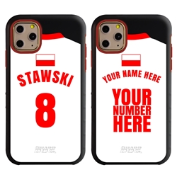 
Personalized Poland Soccer Jersey Case for iPhone 11 Pro Max – Hybrid – (Black Case, Red Silicone)