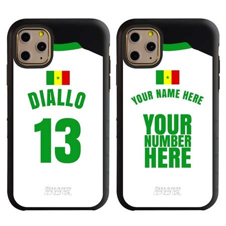 Personalized Senegal Soccer Jersey Case for iPhone 11 Pro Max – Hybrid – (Black Case, Black Silicone)
