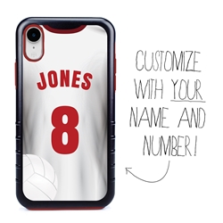 
Custom Volleyball Jersey Case for iPhone XR - Hybrid (White Jersey)
