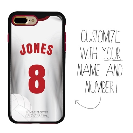 Custom Volleyball Jersey Case for iPhone 7 Plus / 8 Plus - Hybrid (White Jersey)
