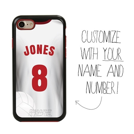 Custom Volleyball Jersey Case for iPhone 7 / 8 / SE - Hybrid (White Jersey)
