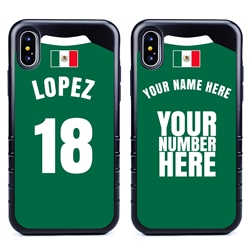 
Personalized Mexico Soccer Jersey Case for iPhone X/Xs – Hybrid – (Black Case, Black Silicone)