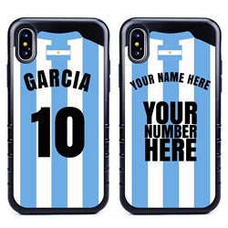 
Personalized Argentina Soccer Jersey Case for iPhone X/Xs – Hybrid – (Black Case, Black Silicone)